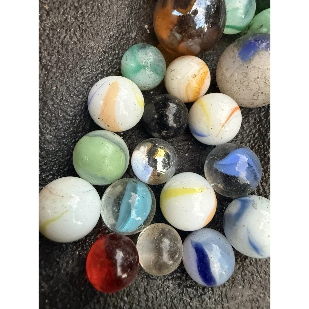 Vintage Marble Lot 150+ Glass Marbles Shooters Swirls Cat Eye Mixed Collection
